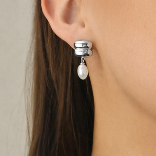 Puffy Pearl Drop Earrings