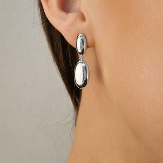 Oval Shaped Drop Earrings
