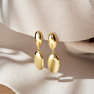 Oval Shaped Drop Earrings