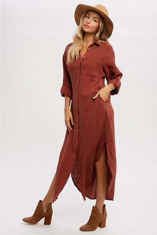 Jennifer Maxi Shirt Dress