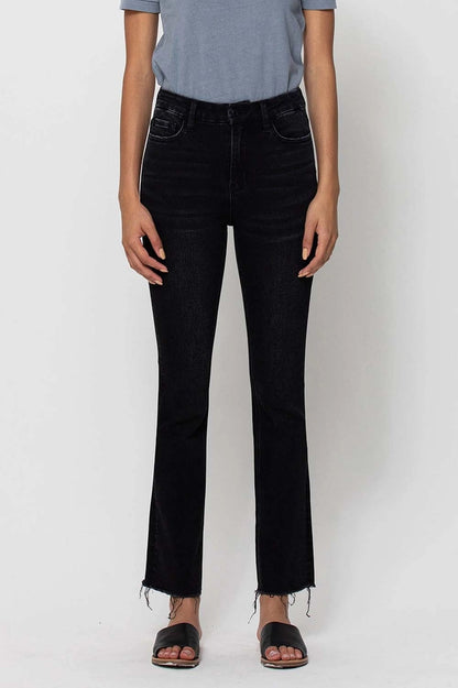 HR MB Raw Hem Black Denim