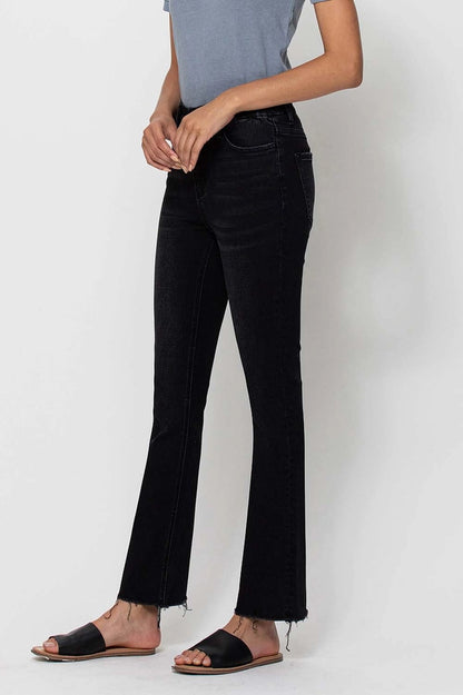 HR MB Raw Hem Black Denim