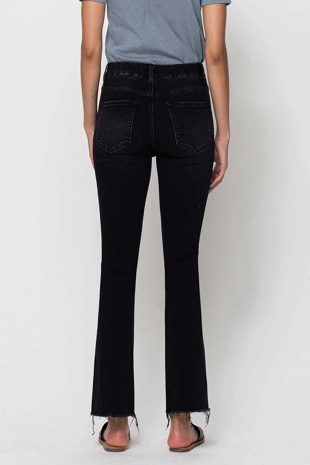 HR MB Raw Hem Black Denim