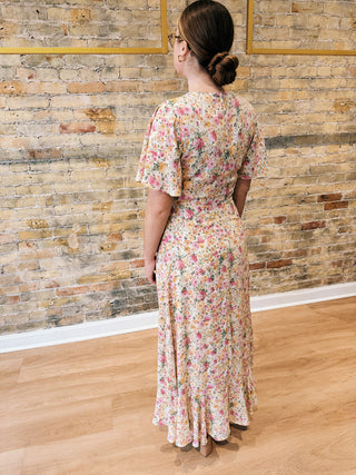 Floral Asymmetrical Wrap Maxi Dress