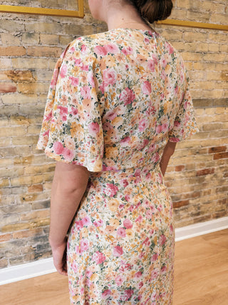 Floral Asymmetrical Wrap Maxi Dress