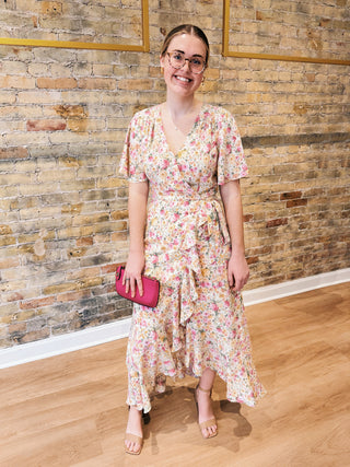 Floral Asymmetrical Wrap Maxi Dress