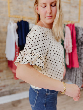 Polka Dot Round Neck Top