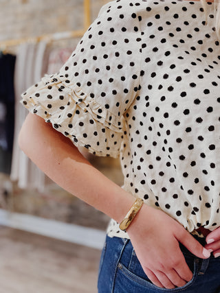 Polka Dot Round Neck Top