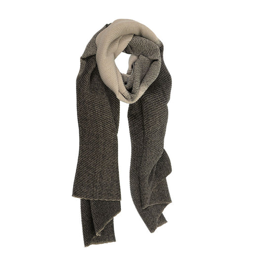 Black Ombre Pleated Scarf