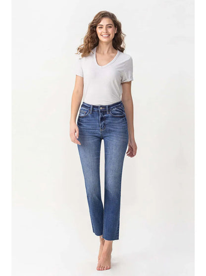 Curvy High Rise Slim Straight Leg