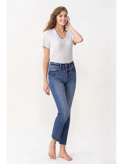 Curvy High Rise Slim Straight Leg