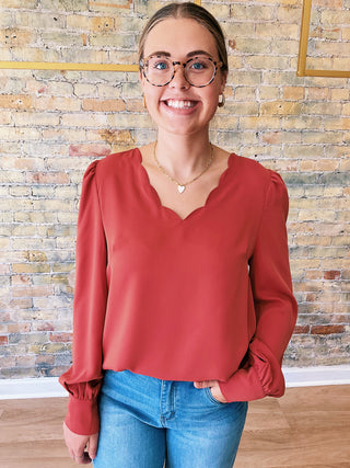 Matilda Scallop Blouse