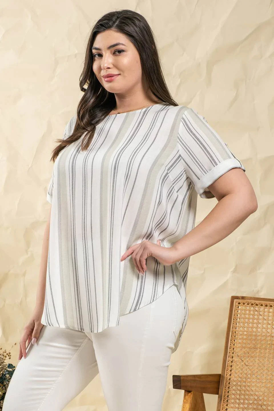 Curvy Back Button Top