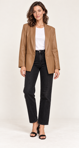 Millie Faux Leather Blazer