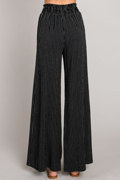Striped Linen wide pants