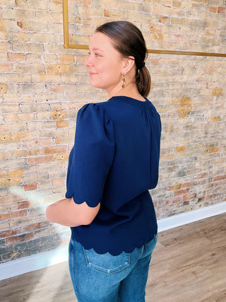 Clara Scallop top