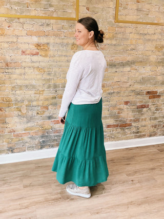 Tiered Crinkled Skirt