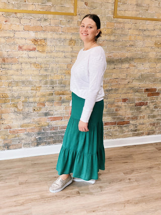 Tiered Crinkled Skirt