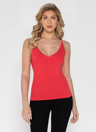 Bamboo Tank W/Lace Trim - One Size