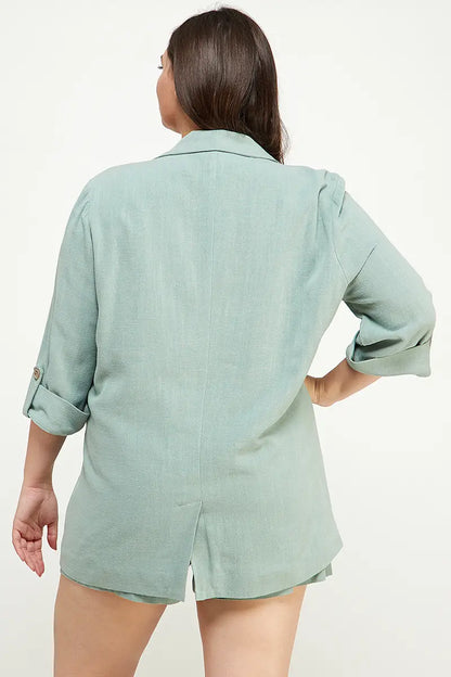 Curvy Linen Blazer