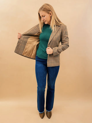 Lena Structured Plaid Blazer