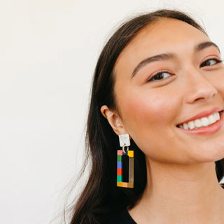 Gem Color Block Earrings
