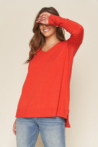 Hi Lo V Neck Sweater