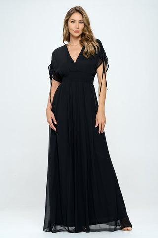 Solid Kimono Sleeves Maxi Dress