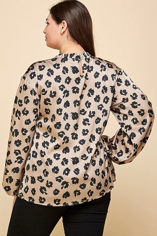 Animal Print Satin Top