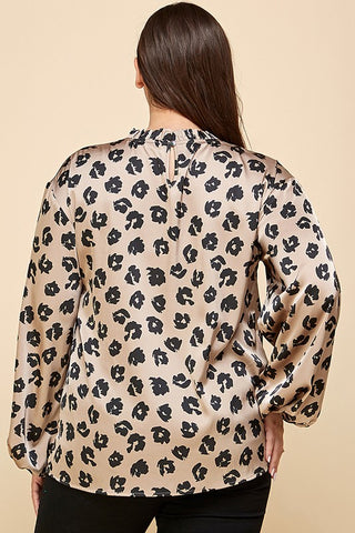 Animal Print Satin Top