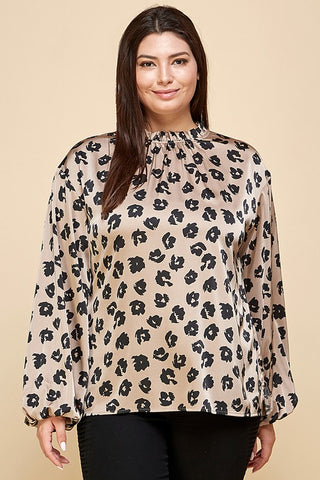 Animal Print Satin Top