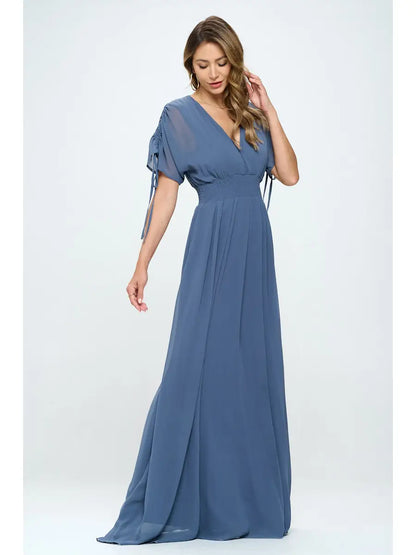 Solid Kimono Sleeves Maxi Dress
