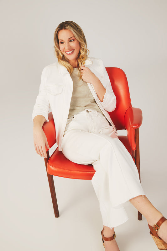 Olivia Jacket with Fray Sleeve