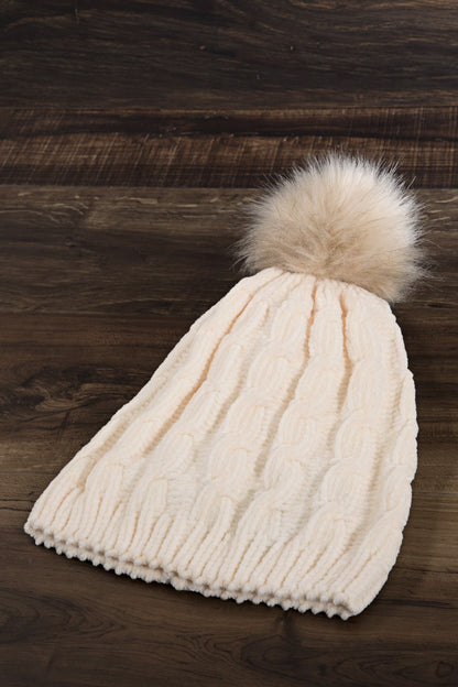 Chenille Cable Knit Beanie