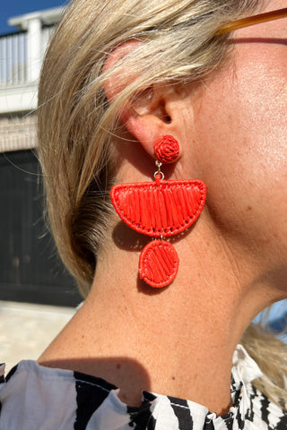 Raffia wedge earrings