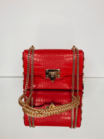 Croco Leather handbag