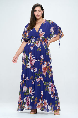 Curvy Kimono sleeves maxi dress