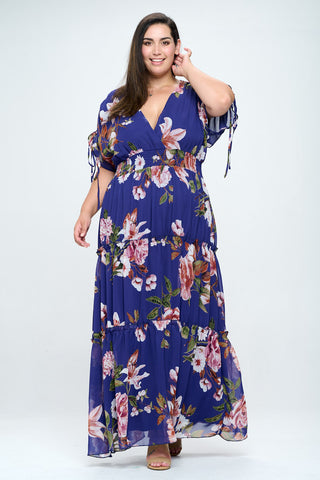 Curvy Kimono sleeves maxi dress