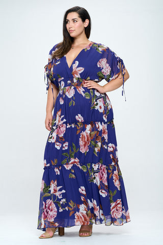 Curvy Kimono sleeves maxi dress