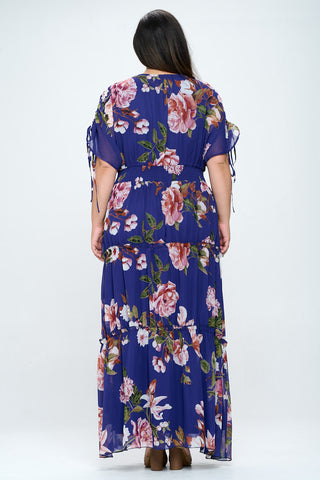 Curvy Kimono sleeves maxi dress