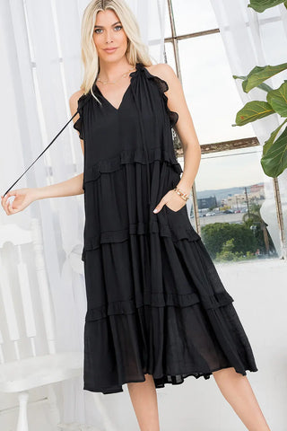 Ruffle Tiered Midi Dress