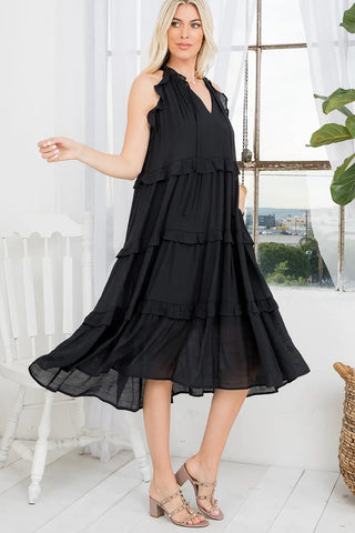 Ruffle Tiered Midi Dress