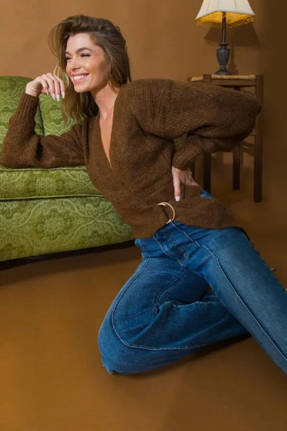 Wrap Sweater Knit top