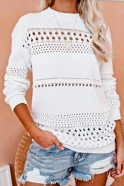 Hollow out loose fit sweater