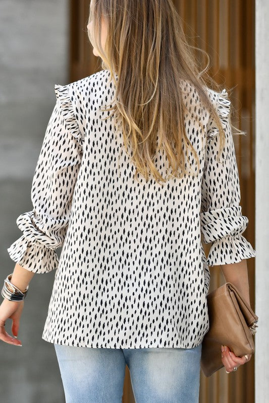 Polka dotted blouse top