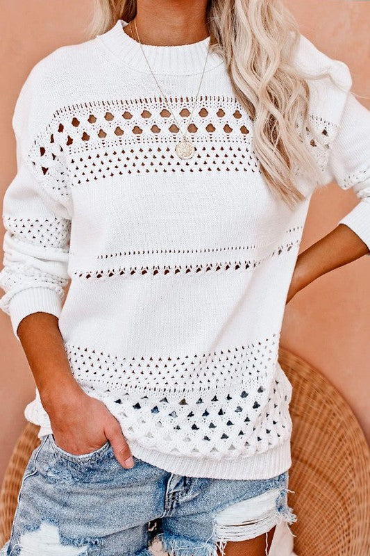 Hollow out loose fit sweater