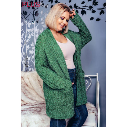 Curvy Popcorn Long Cardigan