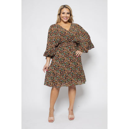 Curvy Floral Flare Dress