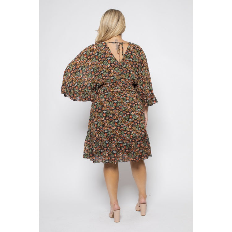 Curvy Floral Flare Dress